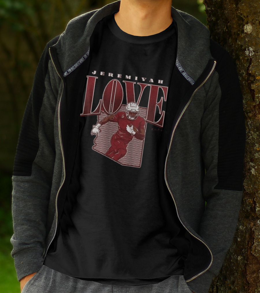 Jeremiyah Love Football Player Red State Star Remix T-Shirt