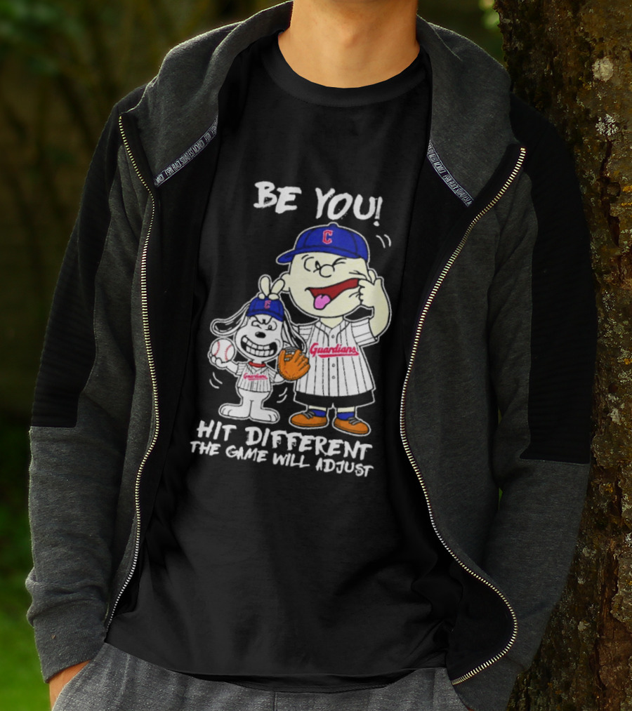 Cleveland Guardians Be You Hit Different Charlie Brown Snoopy The Game Will Adjust T-Shirt