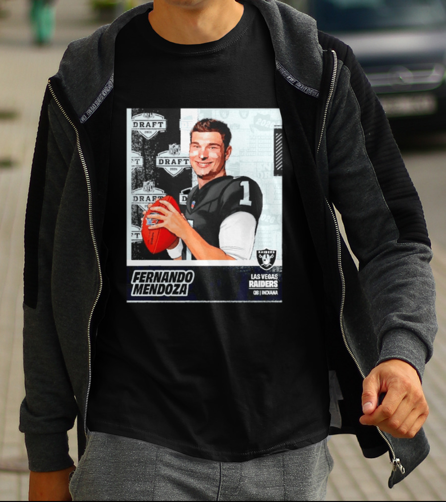 Fernando Mendoza Las Vegas Raiders 2026 Draft QB Indiana NFL T-Shirt