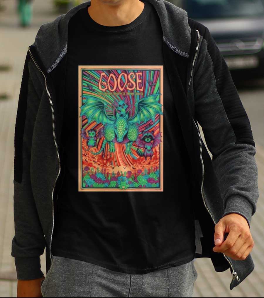 Goose April 24 2026 Austin TX Moody Center Dragon Creatures Psychedelic T-Shirt