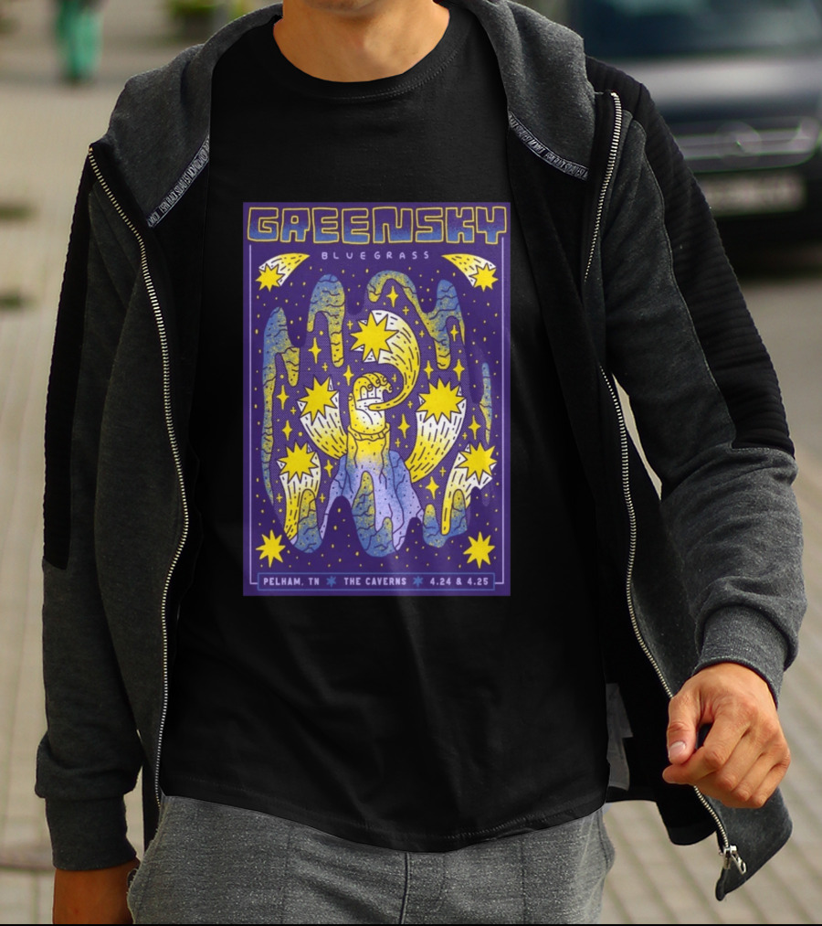 Greensky Bluegrass Pelham TN The Caverns April 24 25 2026 Cosmic Stars And Swirls T-Shirt