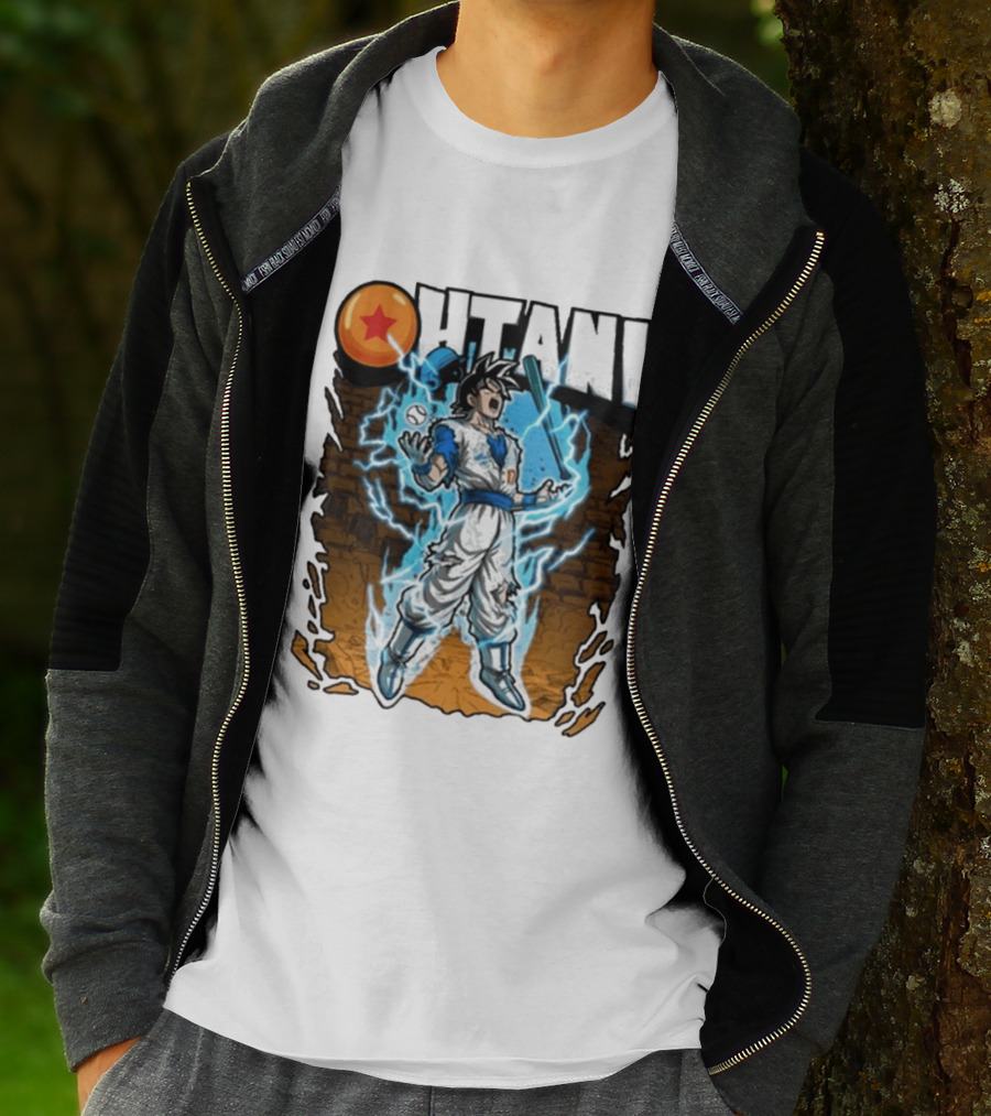 Ohtani Dragon Ball Z Power Up Saiyan Baseball Fusion T-Shirt