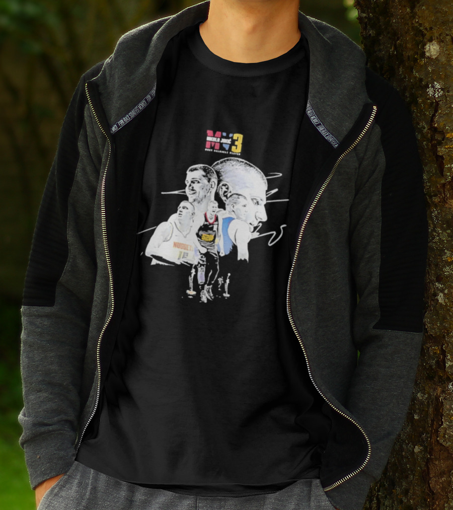 Denver Nuggets Nikola Jokic 3 MVP Basketball Art NBA 15 T-Shirt