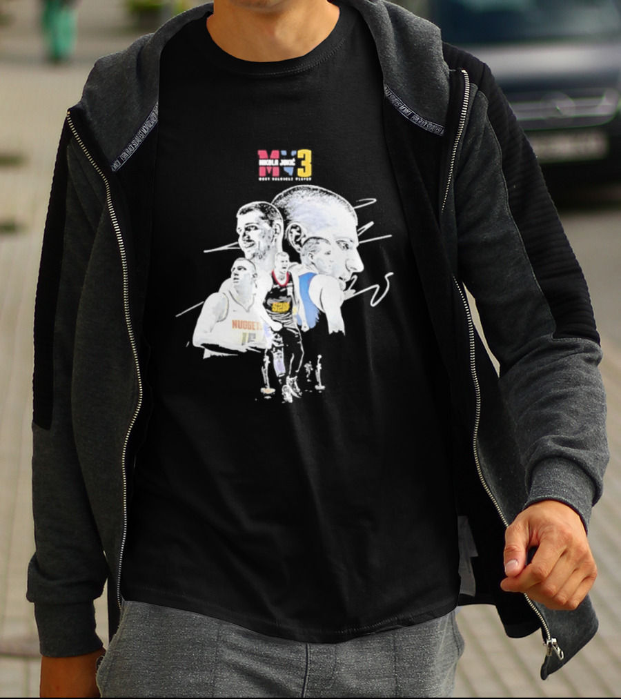 Denver Nuggets Nikola Jokic 3 MVP Basketball Art NBA 15 T-Shirt
