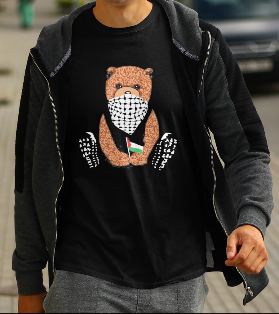 Pali Bear Palestinian Flag Face Covering T-Shirt