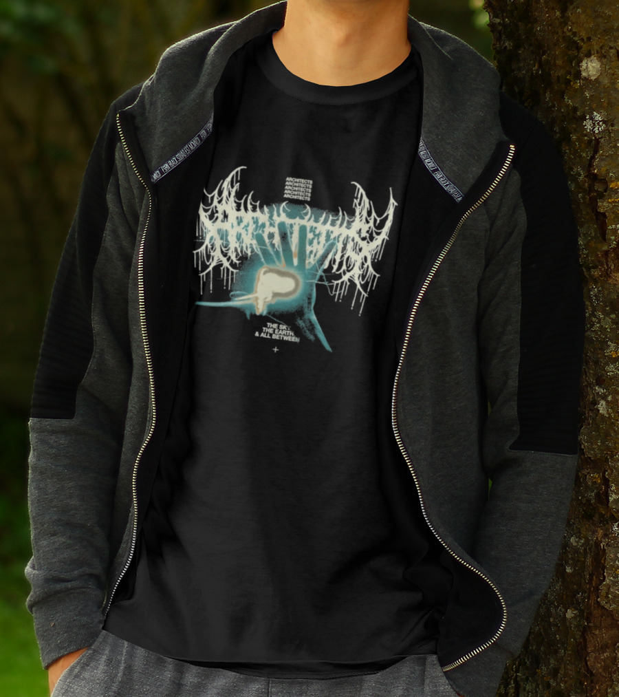 Architects The Earth The Sky And All Between Hand Unique Skull Wings T-Shirt