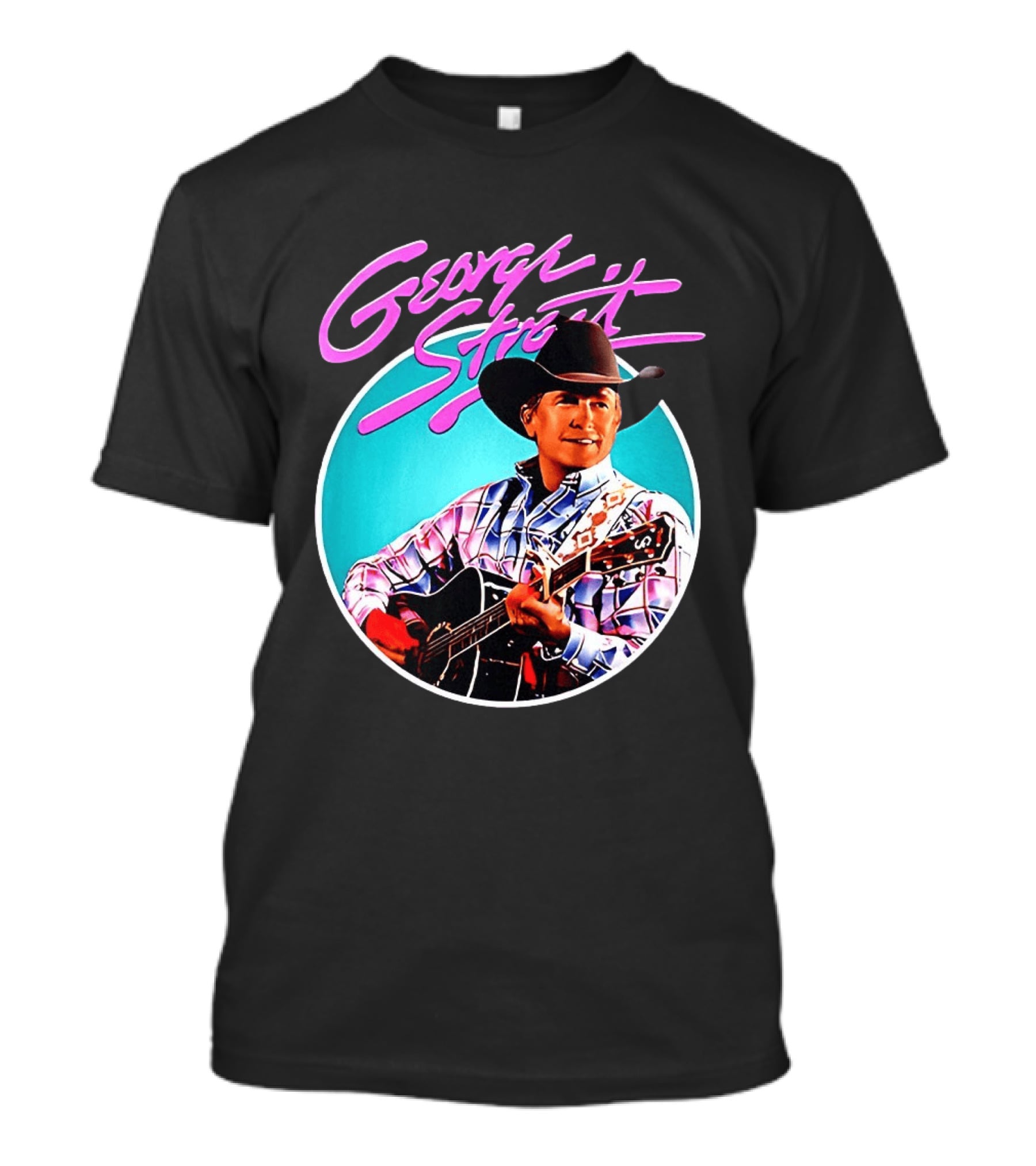 George Strait Country Music Legend Cowboy Hat And Guitar T-Shirt