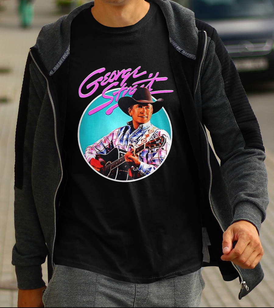 George Strait Country Music Legend Cowboy Hat And Guitar T-Shirt