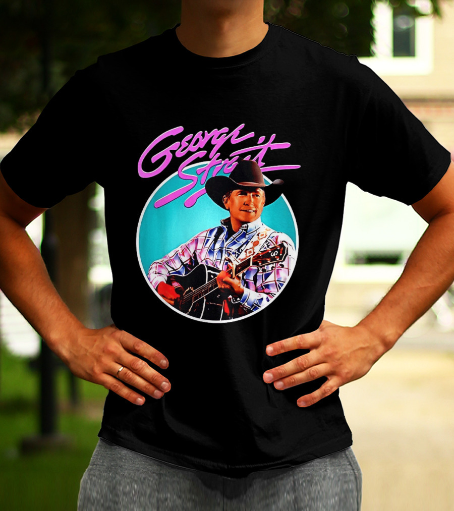 George Strait Country Music Legend Cowboy Hat And Guitar T-Shirt