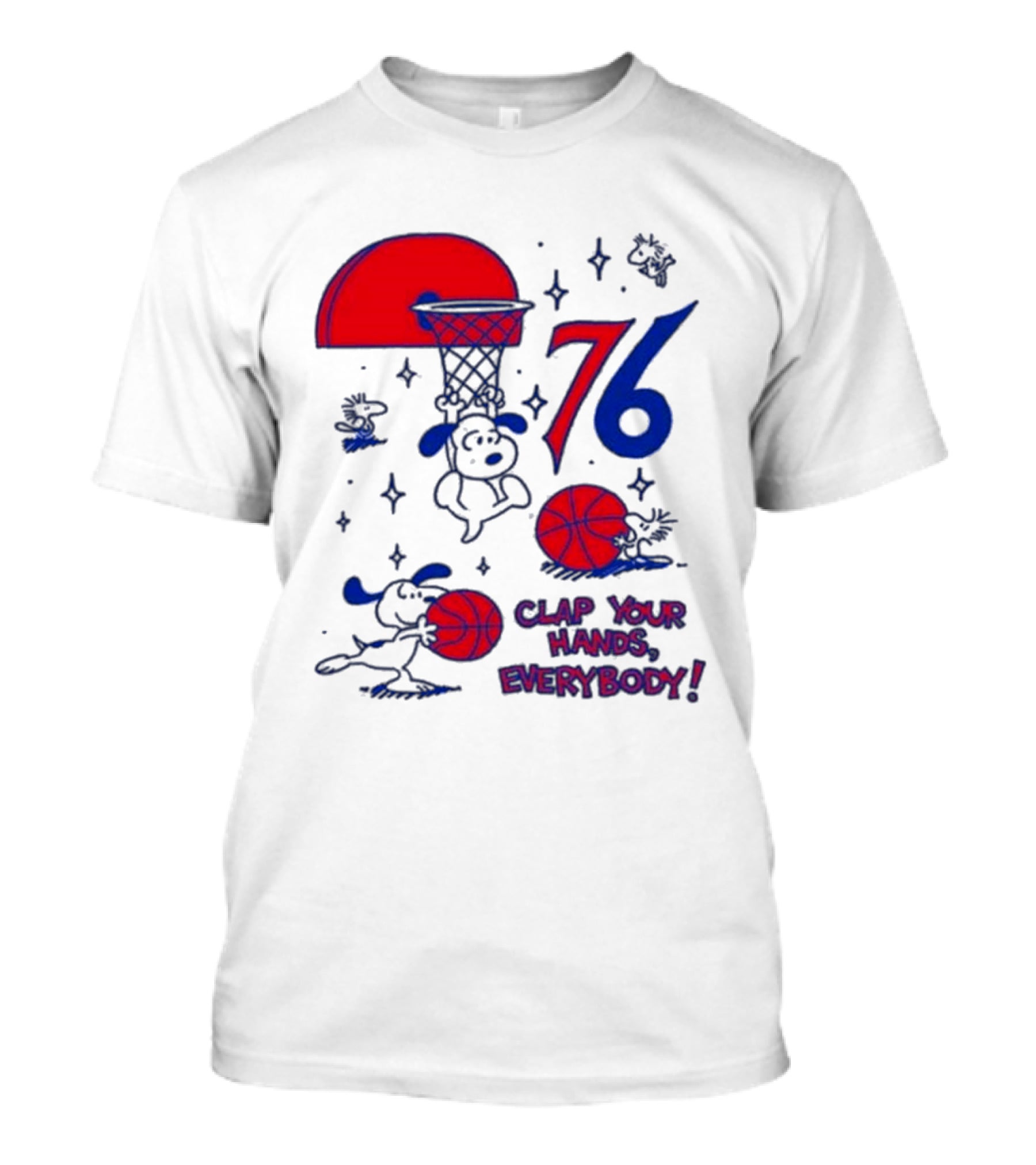 Ghost Bongo Sixers 76 Clap Your Hands Everybody Basketball Stars T-Shirt