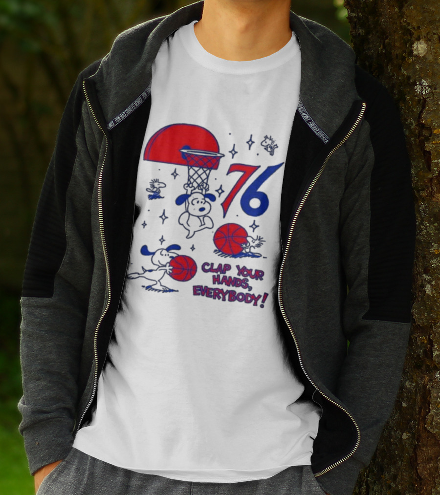 Ghost Bongo Sixers 76 Clap Your Hands Everybody Basketball Stars T-Shirt