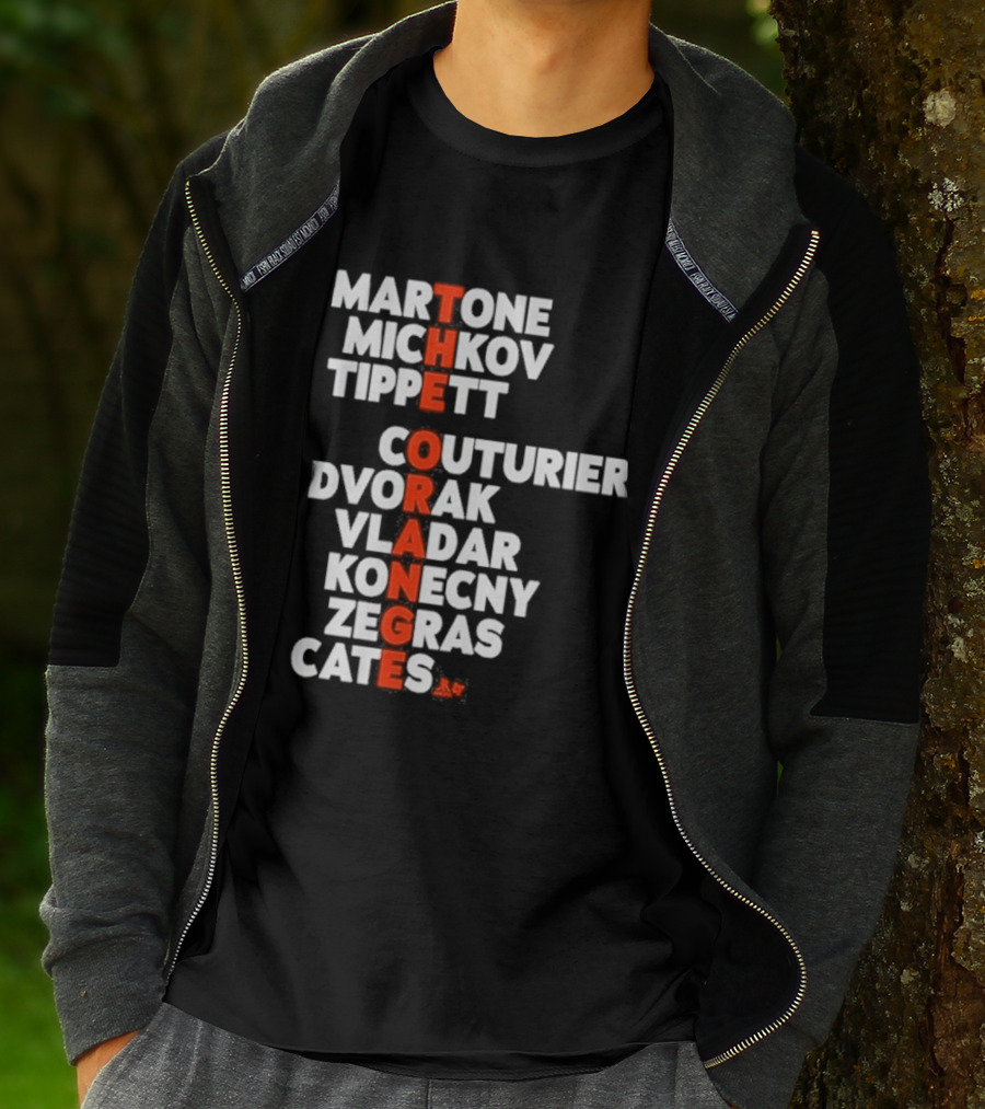 Philadelphia Hockey Martone Michkov Tippett The Orange Names Couturier Dvorak Vladar Konecny Zegras Cates T-Shirt