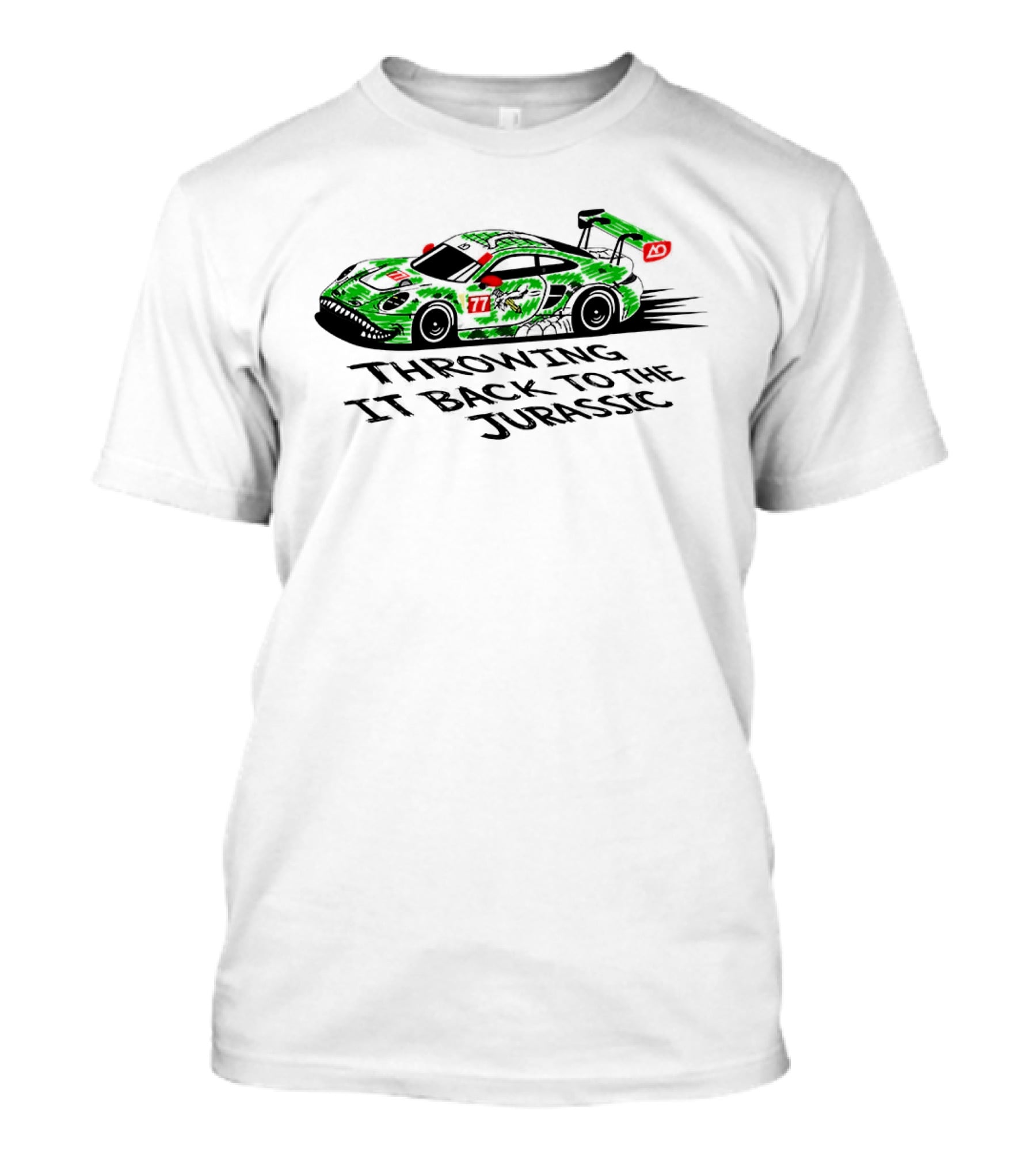 Throwing It Back To The Jurassic Racing Car Fun T-Shirt