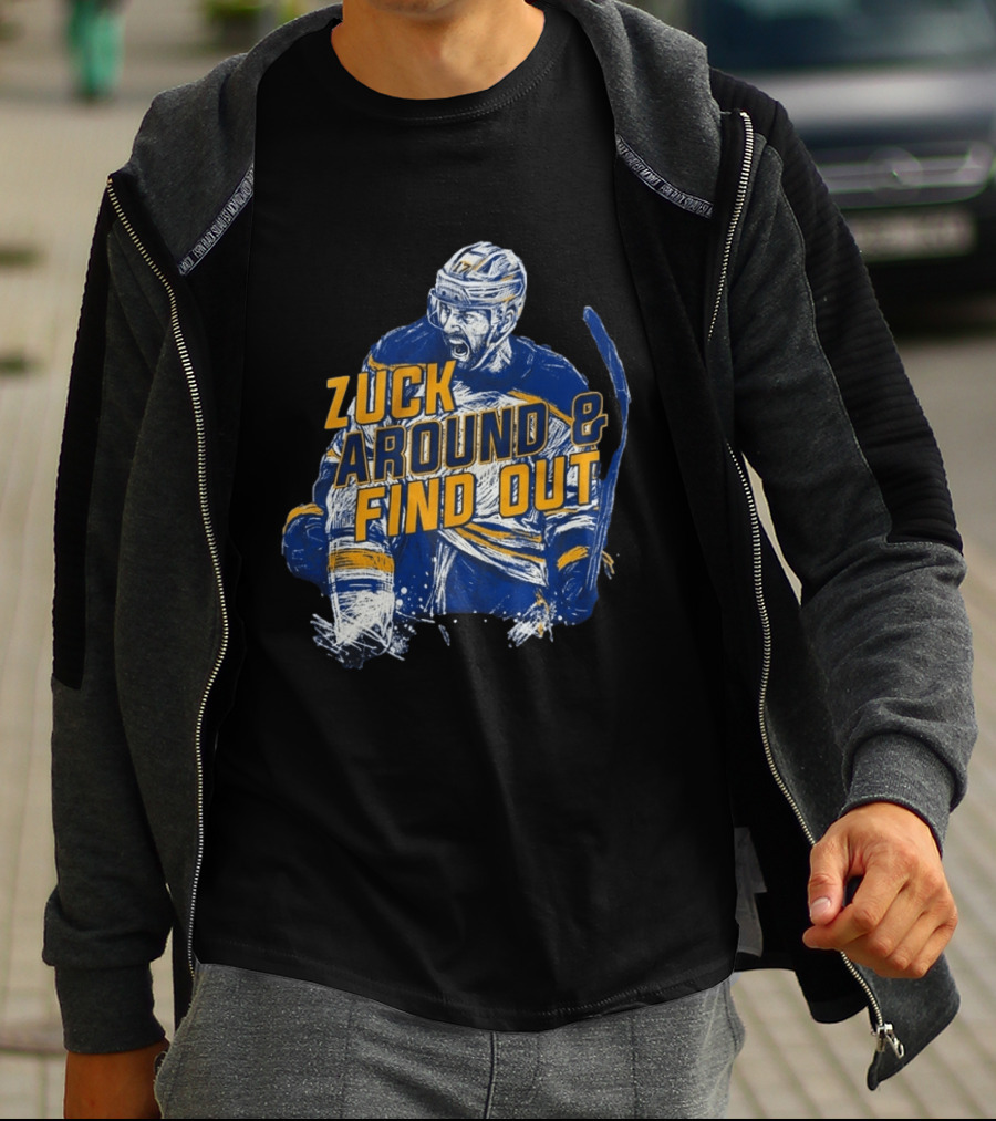 Zuck Around & Find Out Hockey Player Sketch T-Shirt