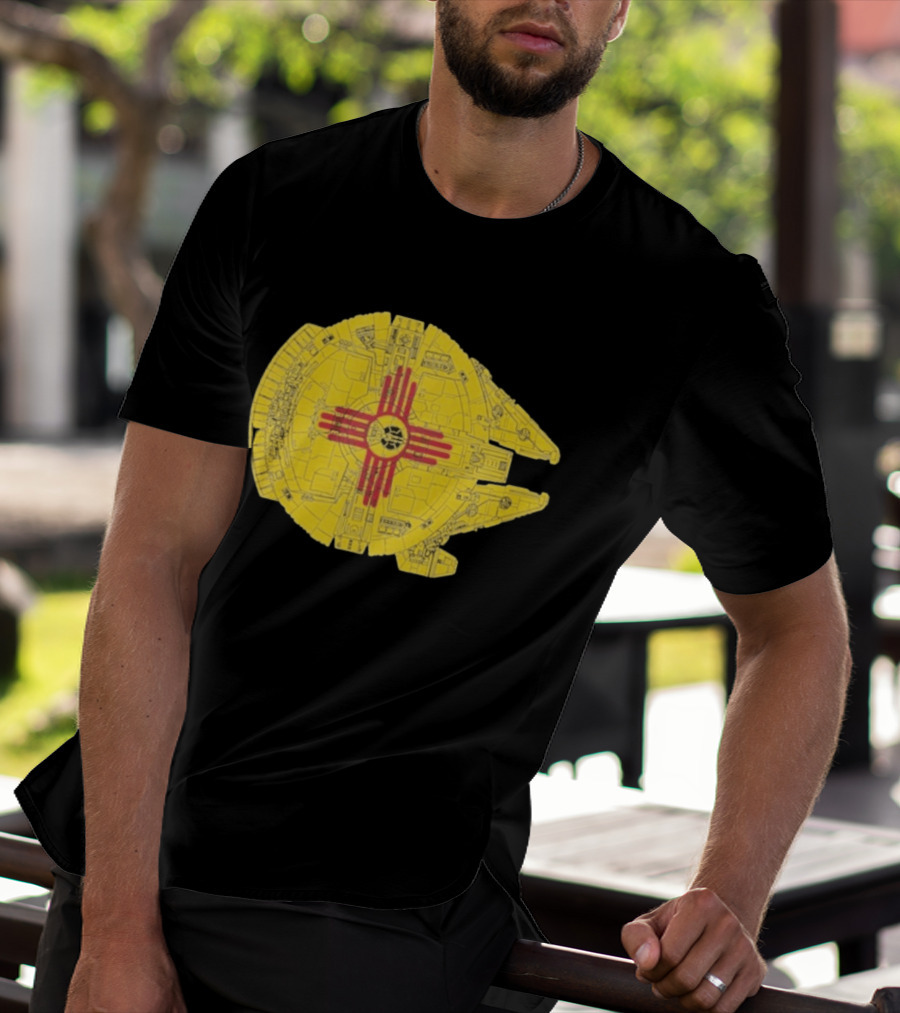 New Mexico Zia Symbol On Millennium Falcon Starship T-Shirt
