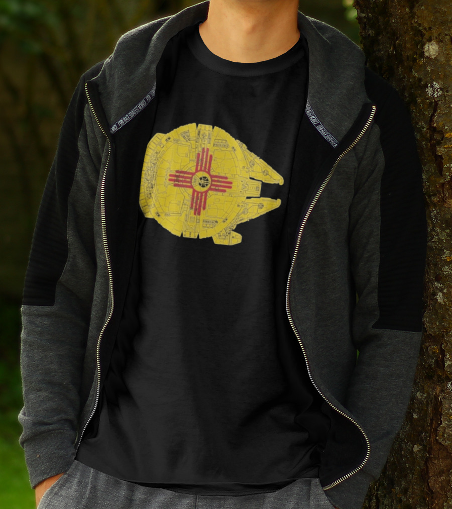 New Mexico Zia Symbol On Millennium Falcon Starship T-Shirt