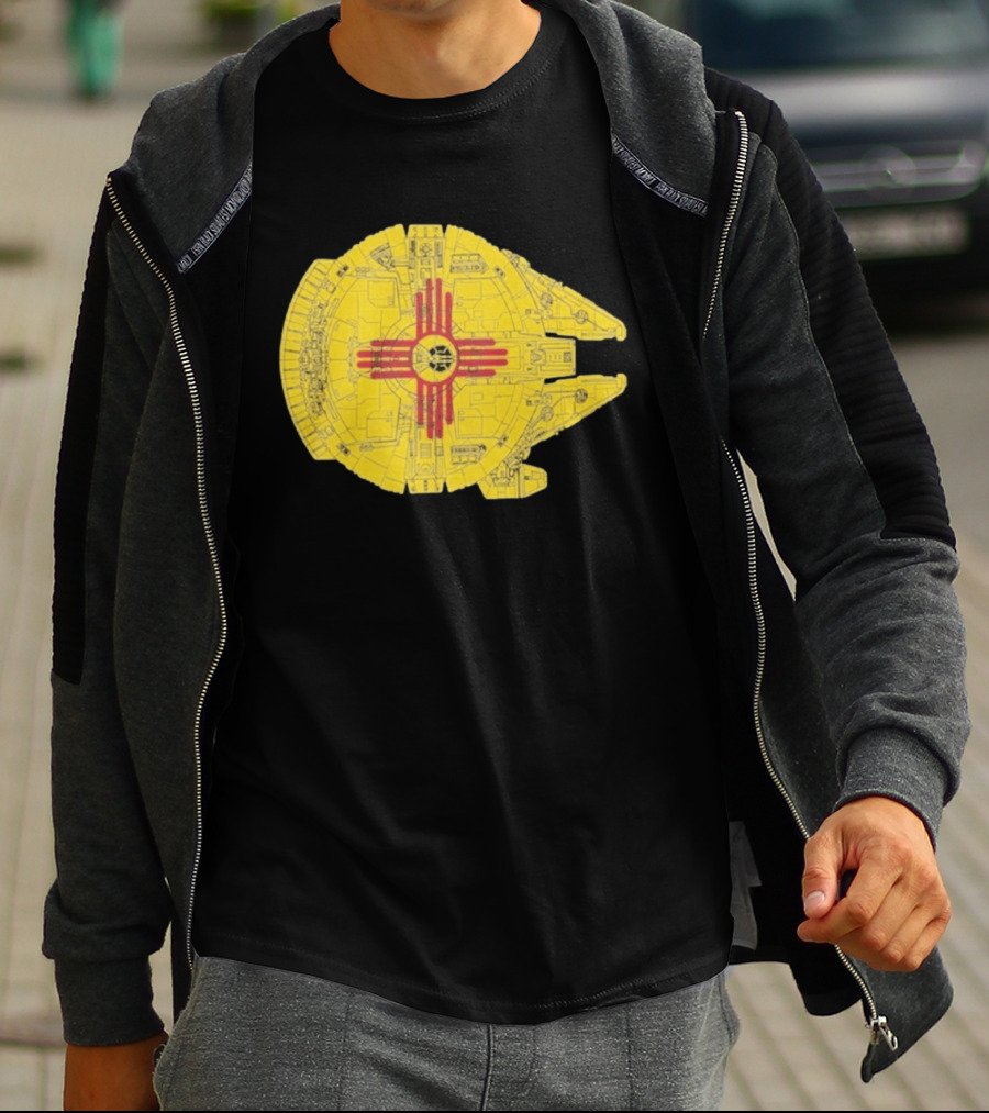 New Mexico Zia Symbol On Millennium Falcon Starship T-Shirt