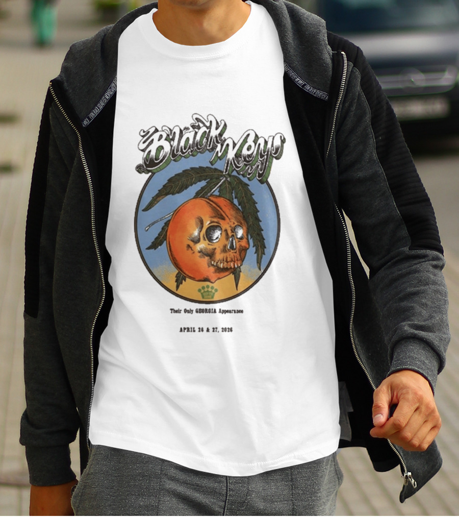 The Black Keys 2026 Atlanta Peach Skull April 26 27 Tour Date T-Shirt