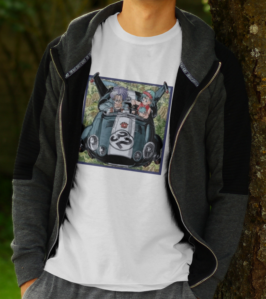 Dragon Ball Z Capsule Corp Adventure Trunks And Bulma Car Ride T-Shirt