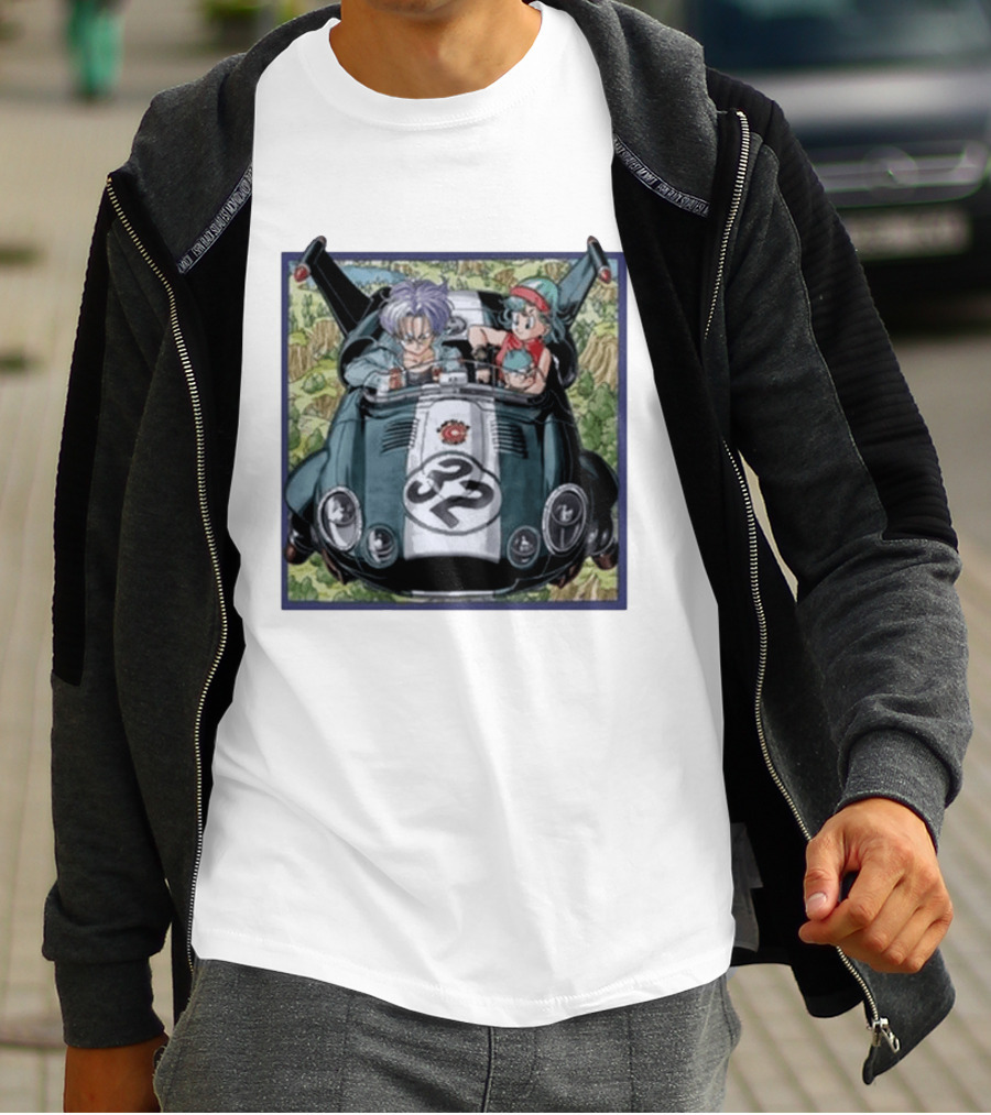 Dragon Ball Z Capsule Corp Adventure Trunks And Bulma Car Ride T-Shirt