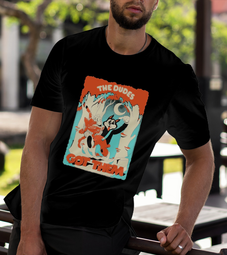 The Dudes Got Them Big Black Wolf In Forest Adventure T-Shirt