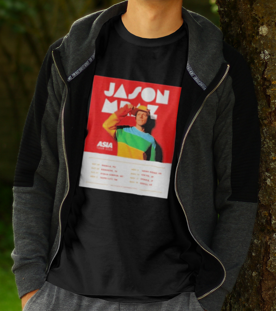 Jason Mraz Asia Tour Manila Bangkok Kuala Lumpur Taipei Hong Kong Tokyo Osaka Seoul 2026 T-Shirt