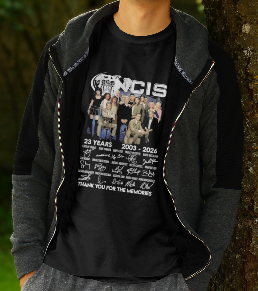NCIS 23 Years 2003 2026 Cast Signatures Thank You For The Memories T-Shirt