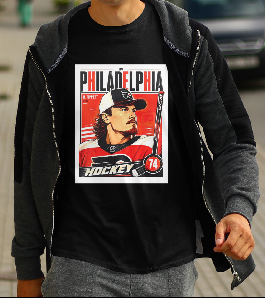 Owen Tippett 74 Philadelphia Flyers Hockey Vintage Style 2025 T-Shirt