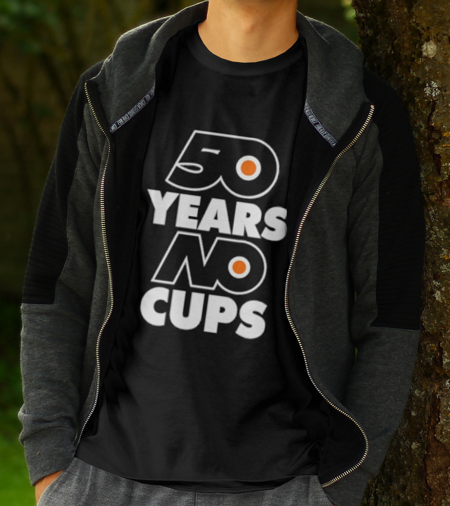 Philadelphia Flyers 50 Years No Cups Anniversary Satire T-Shirt
