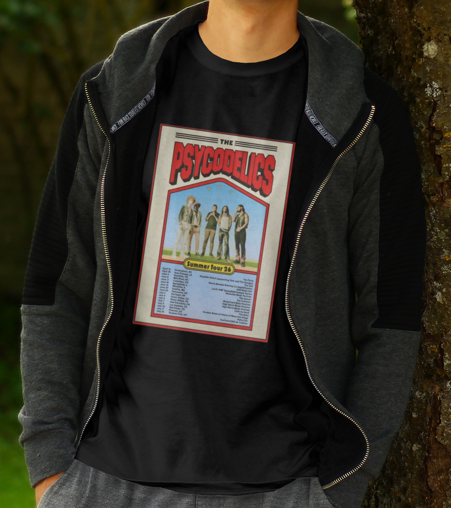 The Psycodelics Summer Tour 26 Concert Dates And Locations T-Shirt