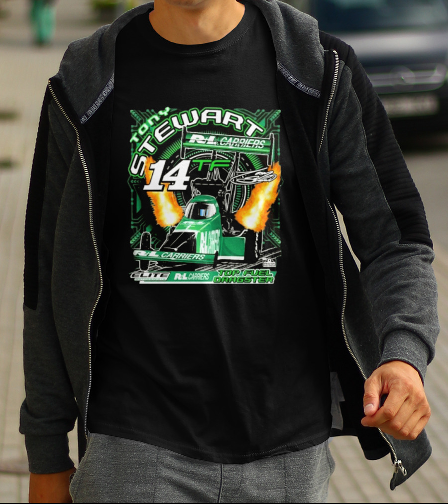 Tony Stewart R+L Carriers 14 TF Elite Top Fuel Dragster Racing T-Shirt