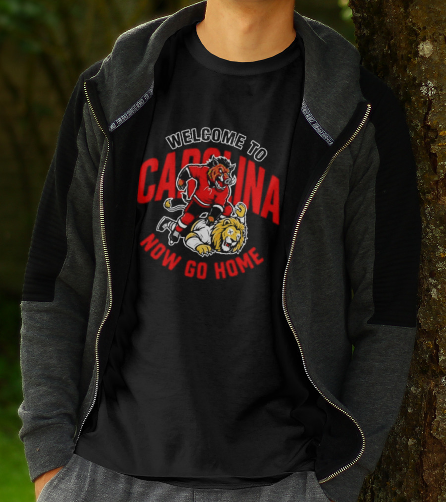 Welcome To Carolina Now Go Home Hurricanes Lion Dual Concept T-Shirt
