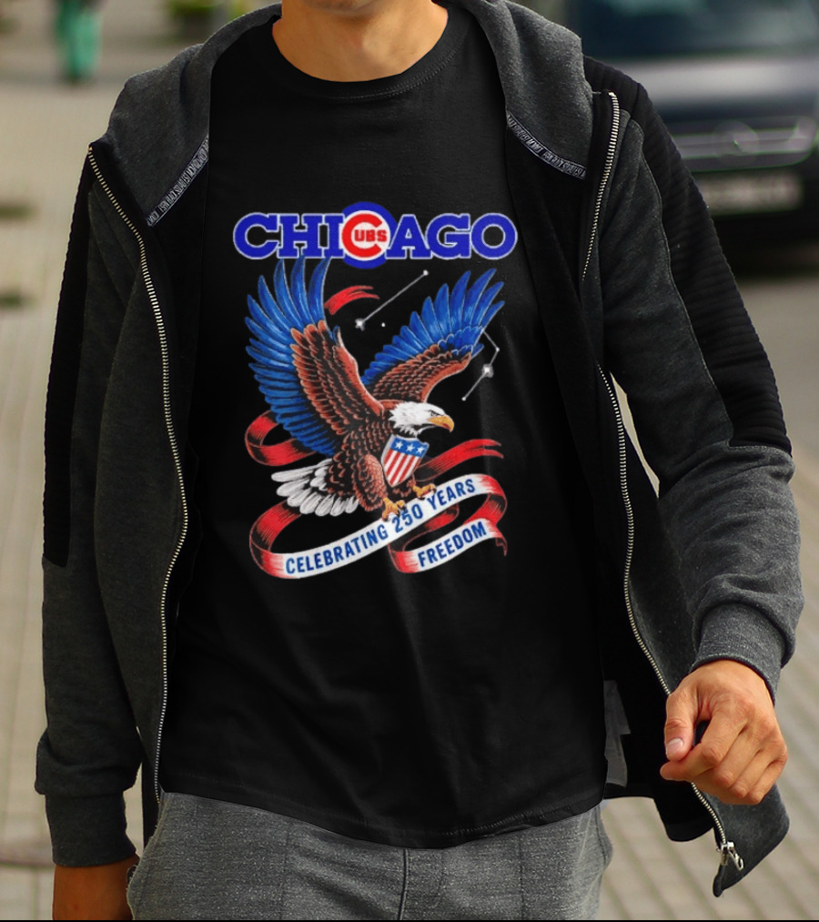Chicago Cubs Bald Eagle Celebrating 250 Years Freedom T-Shirt