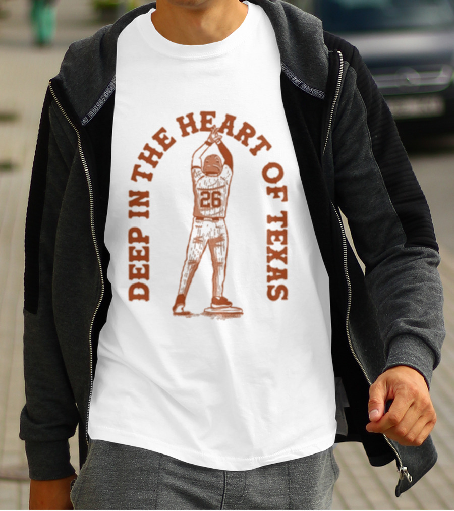Deep In The Heart Of Texas 25 Baseball Player T-Shirt