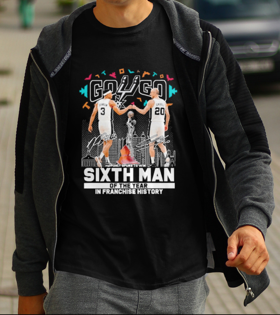 Go Spurs Go Sixth Man Of The Year Johnson Ginobili Franchise History T-Shirt