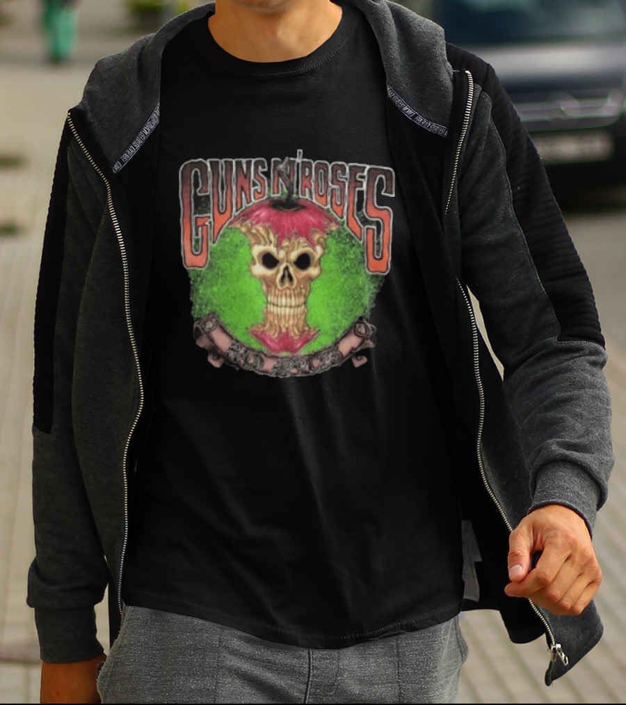 Guns N Roses Bad Apple Skull Use Your Illusion Tour 1991 1993 T-Shirt