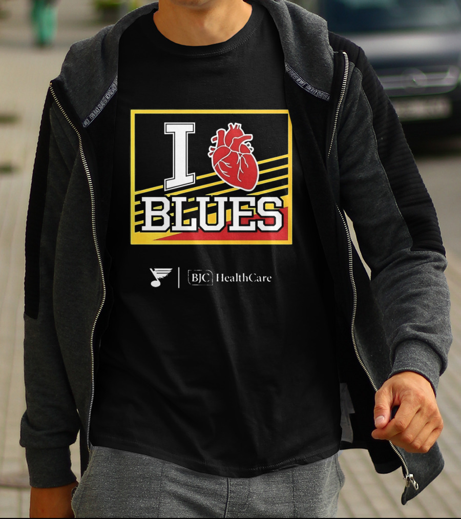 I Heart Blues 2025 BJC Healthcare Promotion T-Shirt