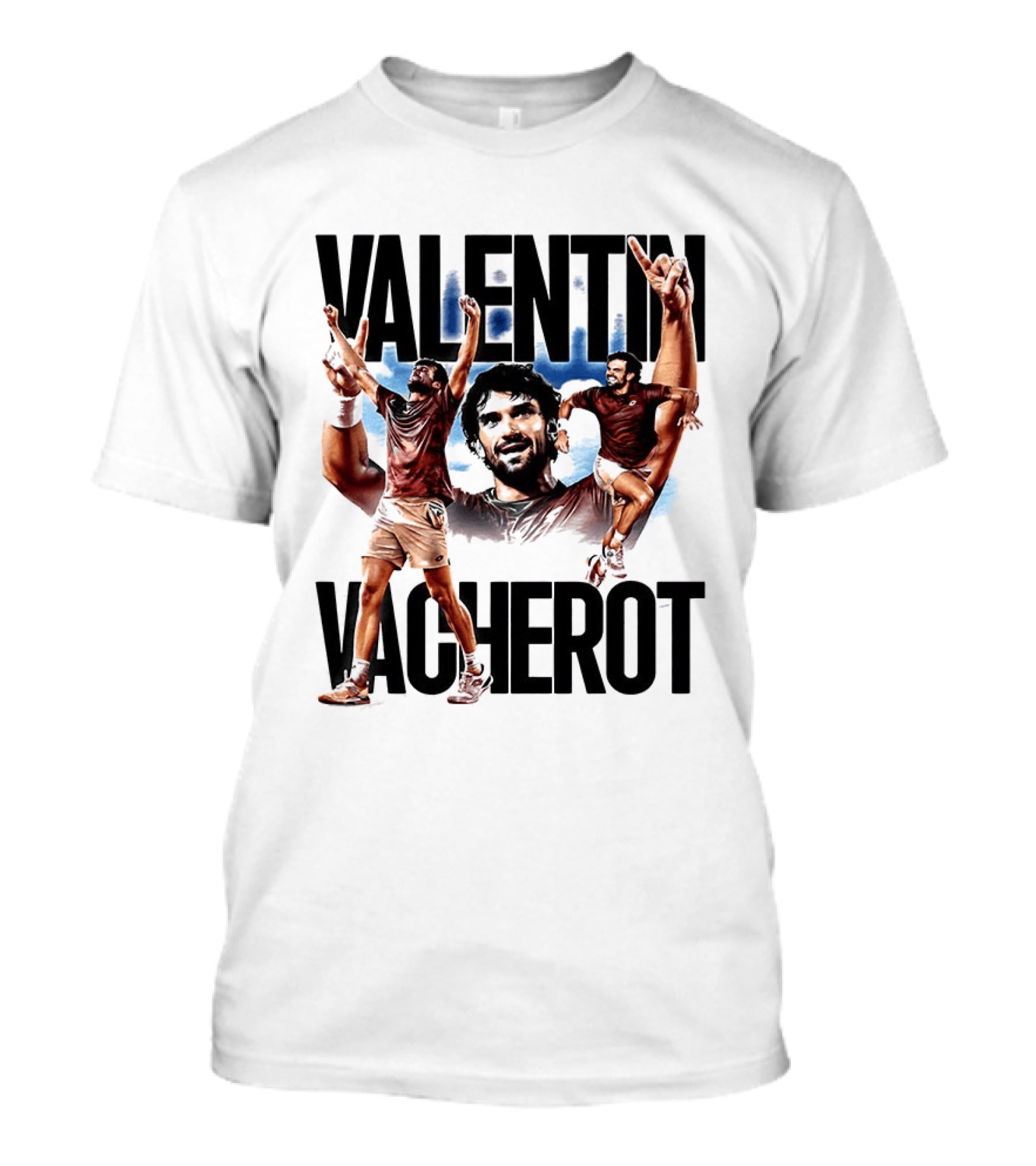 Valentin Vacherot Tennis Player Action Pose Montage T-Shirt