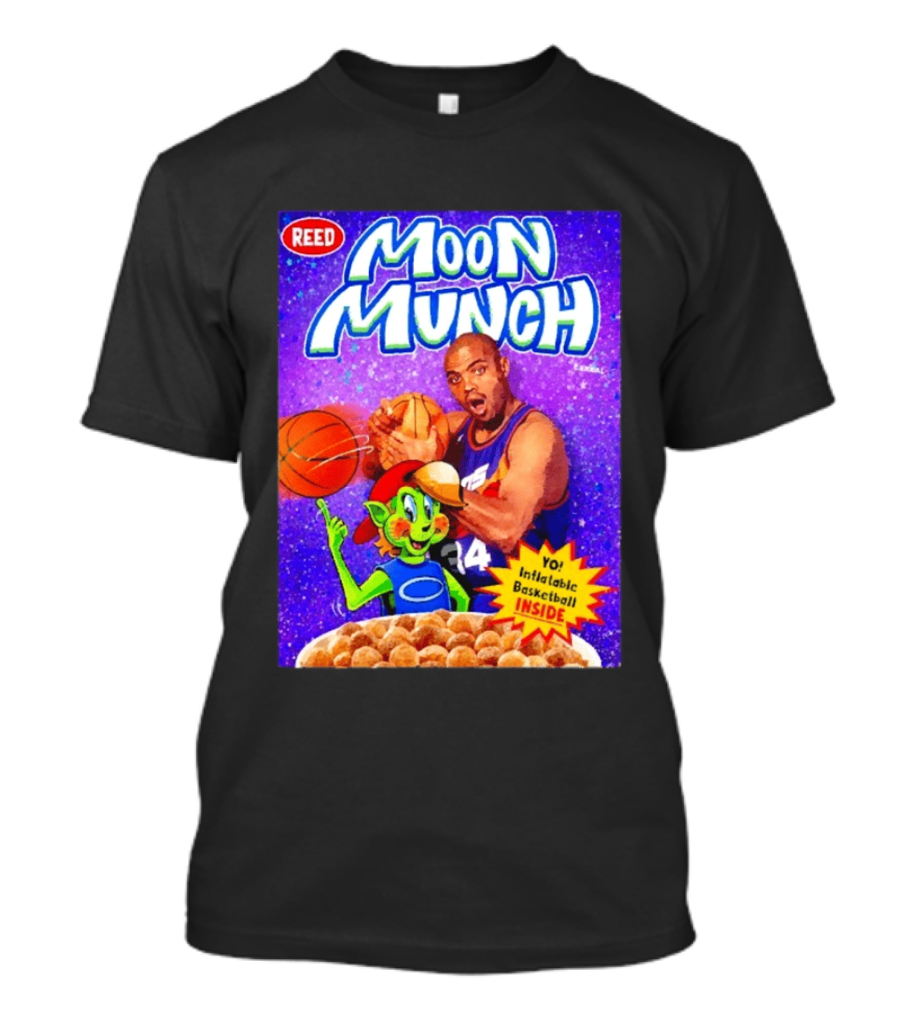 Reed Moon Munch Basketball Cereal Charles Barkley Phoenix Suns Magic T-Shirt