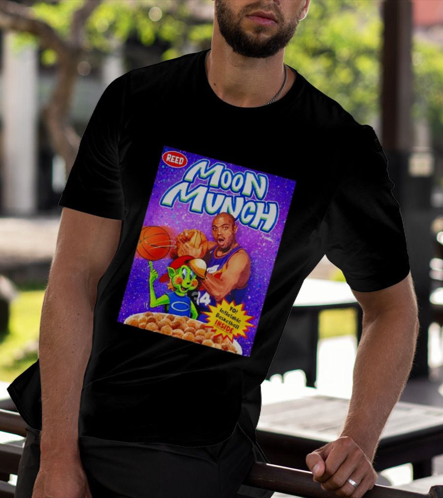 Reed Moon Munch Basketball Cereal Charles Barkley Phoenix Suns Magic T-Shirt
