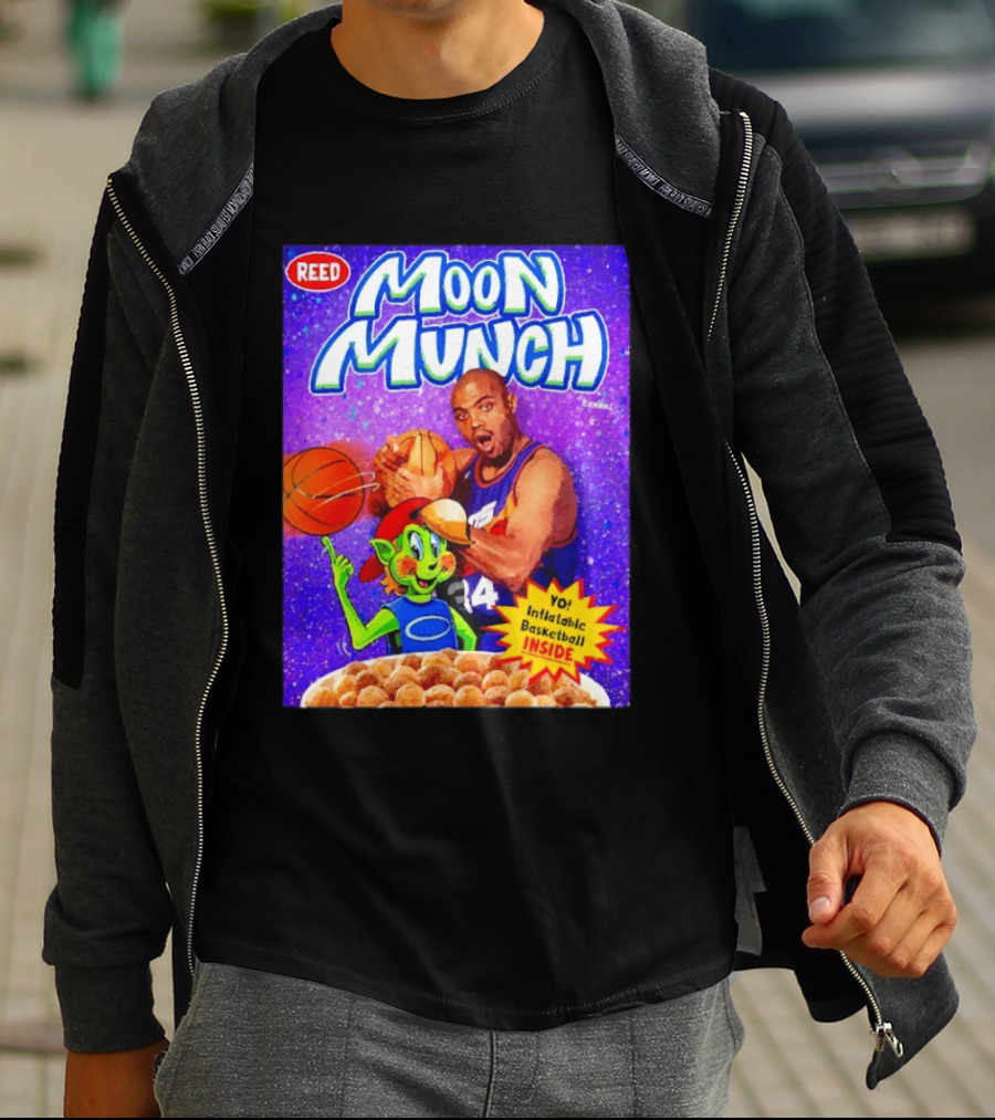 Reed Moon Munch Basketball Cereal Charles Barkley Phoenix Suns Magic T-Shirt