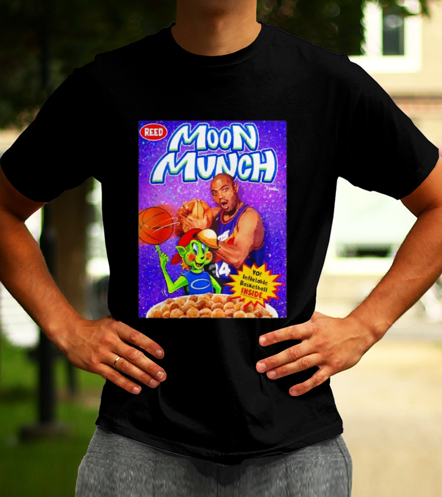 Reed Moon Munch Basketball Cereal Charles Barkley Phoenix Suns Magic T-Shirt