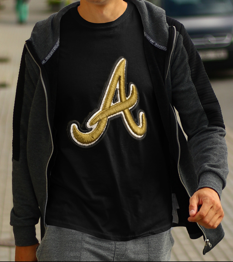 Atlanta Braves Armed Forces 2026 Hat Gold Embroidered A T-Shirt
