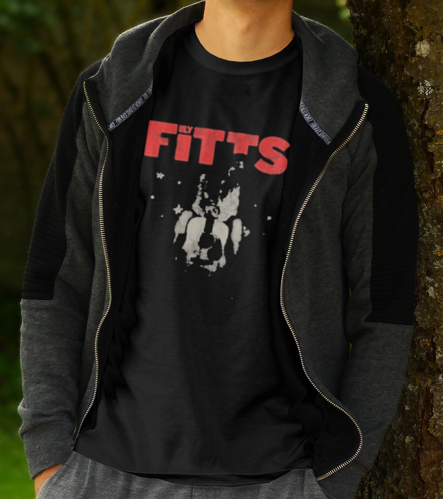 Lily Fitts Red Text With Abstract White Splash T-Shirt