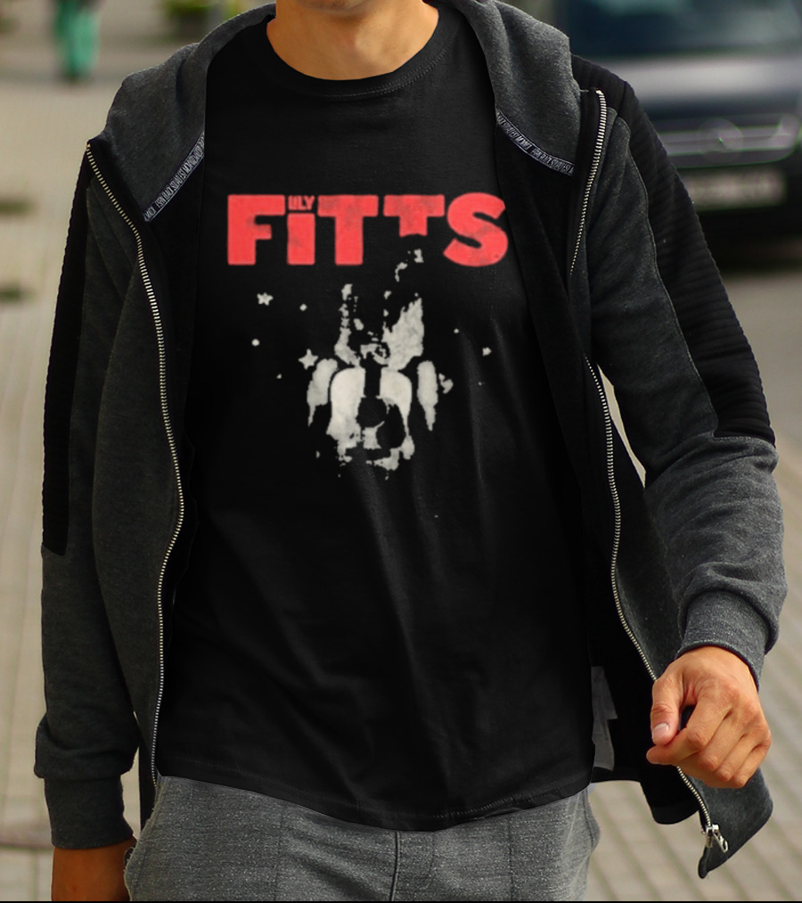 Lily Fitts Red Text With Abstract White Splash T-Shirt