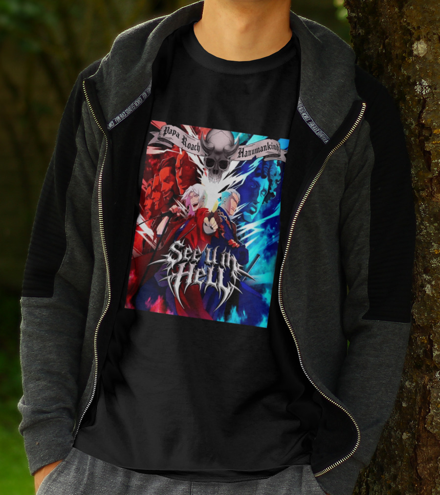 Papa Roach Hanumankind Devil May Cry Season 2 See U In Hell Song T-Shirt