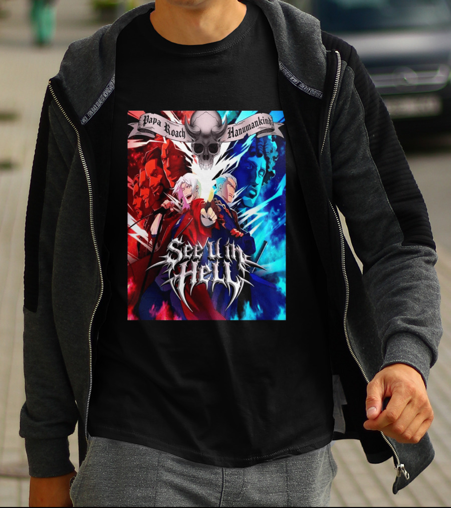 Papa Roach Hanumankind Devil May Cry Season 2 See U In Hell Song T-Shirt