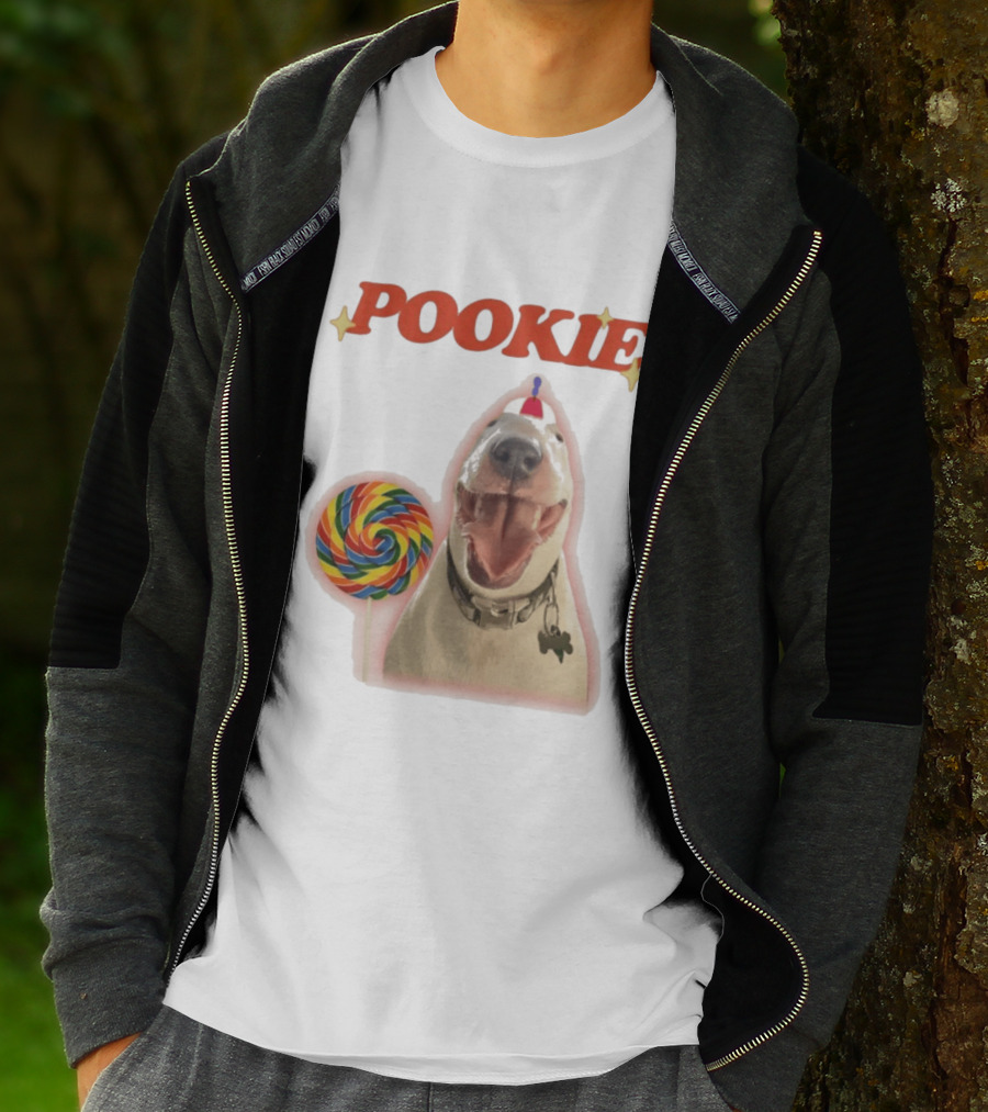 MisterMainer Pookie Bull Terrier Dog With Lollipop T-Shirt