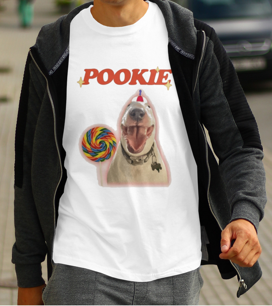 MisterMainer Pookie Bull Terrier Dog With Lollipop T-Shirt