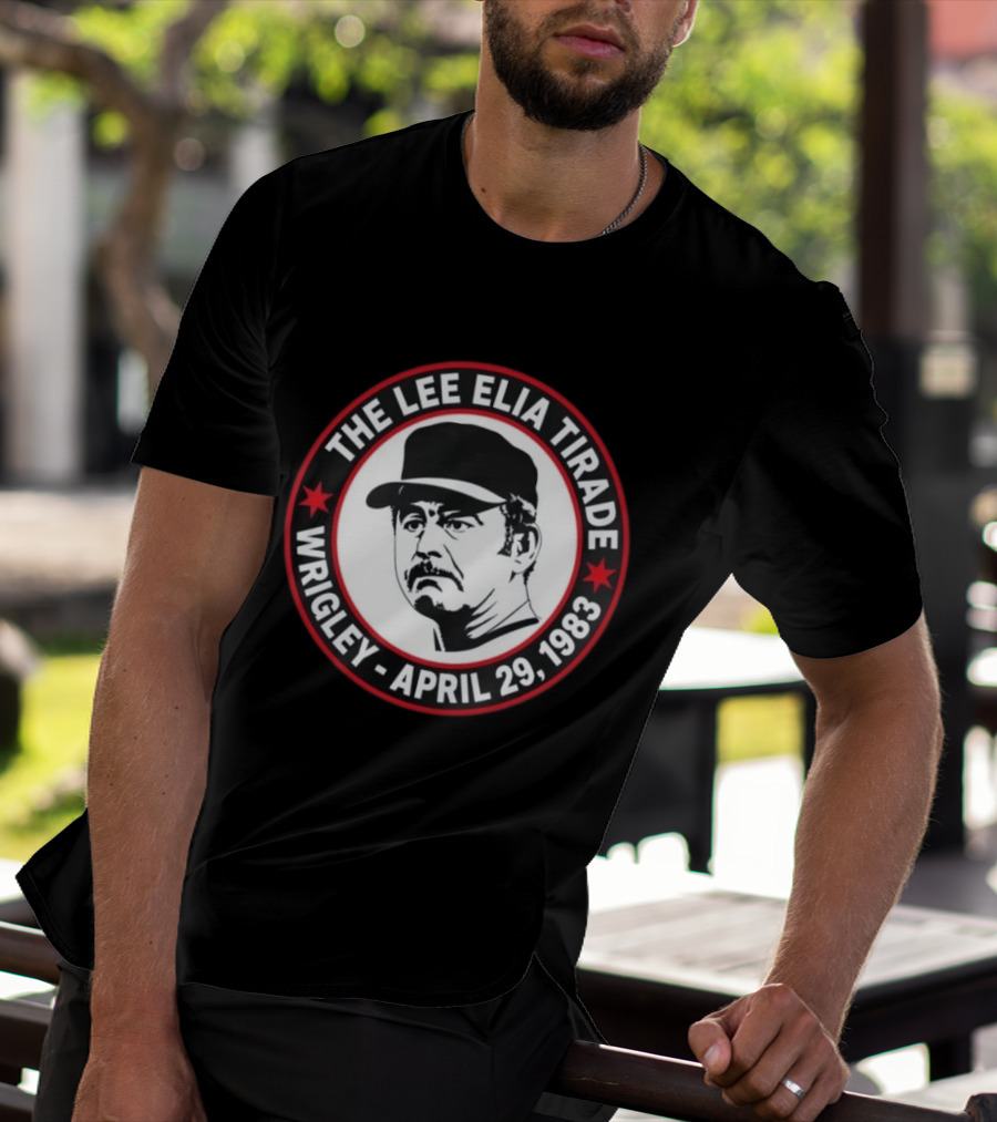 The Lee Elia Tirade Wrigley April 29 1983 Circular Badge With Baseball Cap T-Shirt